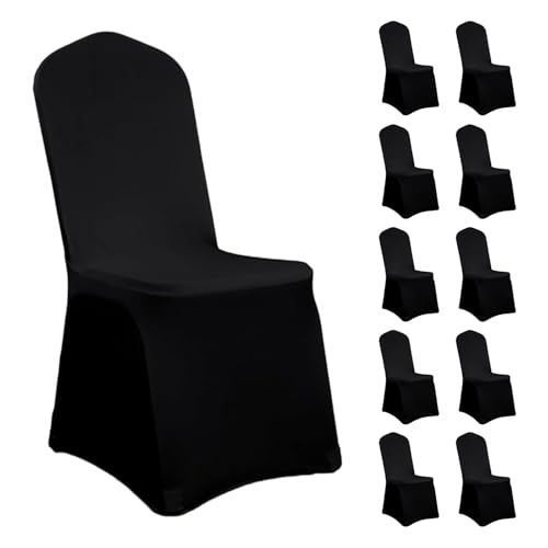 Tigerkinwit Housses de Chaise 10 Pièce Universel Couverture de Chaise Protecteur de Chaise Salle a Manger Extensible pour Mariages Banquets Cérémonie Hôtel...