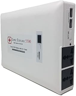 Zopec EXPLORE 5500 Universal CPAP Battery Backup Power Supply (2-3 Nights). Automatic Switch with Uninterrupted Sleep in Power Outage! Works with All CPAP Brands with No Adapters. FAA Compliant.