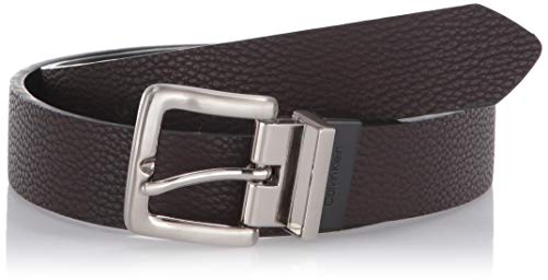 Calvin Klein Men's Reversible Pebble Dress Belt, Dark Brown/black, 36