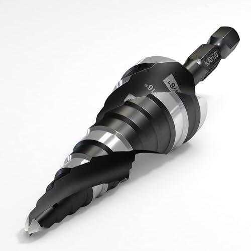 KAYGO M35 Cobalt Step Drill Bit, 1/4' Hex Shank for Metal & Stainless