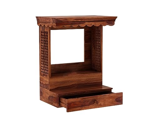 Image of Wudniture Sheesham Wood Valdim Home Temple Handcraft Temple for Home & Office | Wooden Temple - (Honey)