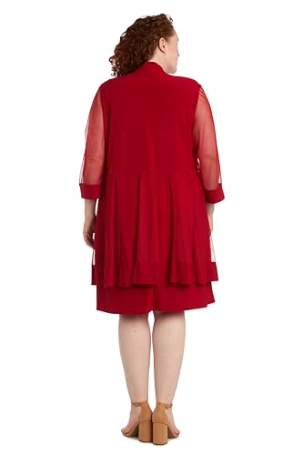 Image of R&M Richards Women's Petite Glitter Trim Jacket Dress