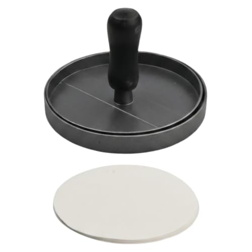 Zimoer Prensa de Hamburguesa con 100 Papeles, Prensador Hamburguesas de Aluminio, Molde Hamburguesas de Antiadherente, para Carne de Res, Verduras, Barbacoa, Hamburguesas Rellenas