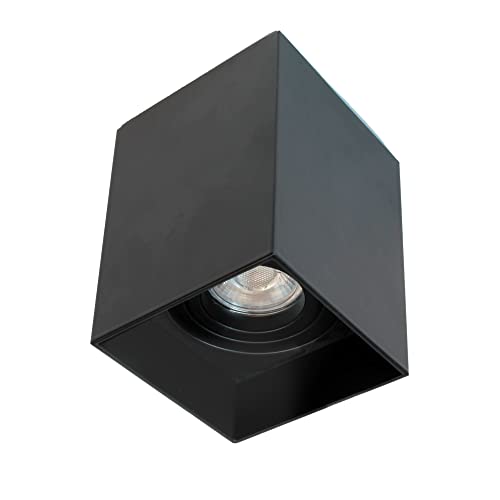 wonderlamp - Foco techo de Superficie Negro, Foco orientable 30º, Bombilla GU10, IP20, Classic