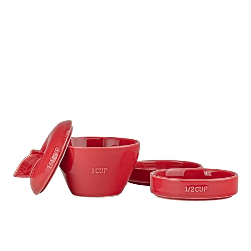 Vaso medidor cerámico en forma de rebanada de manzana miniatura 3