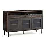 Harmati Sideboard Buffet Storage Cabinet - Dining Room Accent Cabinet with Glass Doors and Wine...