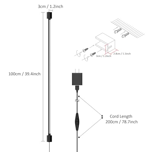 Aplique LED para interior con enchufe interruptor mando a distancia 14W 6