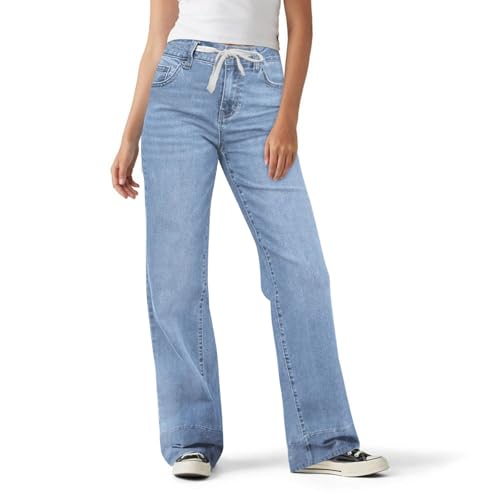 Drawstring Wide Leg Jeans Woman High Waisted Baggy Boyfriend Trouser Jeans Casual Denim Palazzo Pants with Pockets4