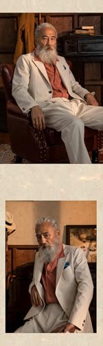 Men's Vintage Cotton Linen Blazer Summer Thin Business Single Suit Jacket3