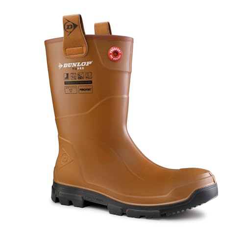 DUNLOP Purofort RigPRO full safety - lightweight Construction boots for Men & Women - Waterproof Safety boots with Steel Toe - Chemical and Slip Resistant with Cold insulation - Size 10