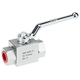 QWORK Hydraulic Ball Valve 1/2'' NPT, 7250 PSI 2 Way Shut-Off Valve, High Pressure Hydraulic Valve
