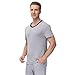 INK+IVY Men Sleepwear Pajama Top Crewneck T-Shirt, Soft Sueded Jersey Tee Loungewear, Undershirt, Alloy, X-Large