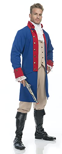 Charades Men's Alexander Hamilton Costume, Blue/Red, Medium