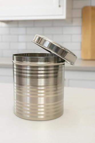 Image of Duodeno Stainless Steel Storage Container Set | 0.5kg / 1kg / 1.5kg / 2kg / 2.5kg Airtight Jar | Round Dabba Canister (5 Pices)