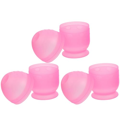 HOMSFOU Vaso Mezclador para Teñir el Cabello 3 Unidades Rosa, Plástico Resistente, con Escala Medidora, Taza Agitadora para Peluquería Profesional, Adecuado para Mezcla de Tinte