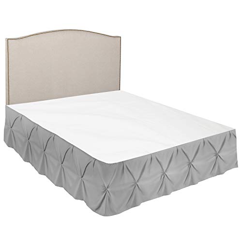 Nestl Light Grey Bed Skirt King Size, Pinch Pleat King Bed Skirt, 14" Inch Drop King Bedskirt, Hotel Quality Light Grey Bed Skirts, Microfiber Bedskirt For King Bed, Light Grey King Size Bed Skirt #TOP6
