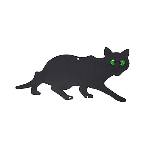 Donpow Garden Scare Cat, Black Powder Coated Metal Cat Scarer Silueta Ojos Disuasivos Gatos Roedores Pájaros Repelentes Pájaro, Animal, Zorro Control de Plagas Humanas