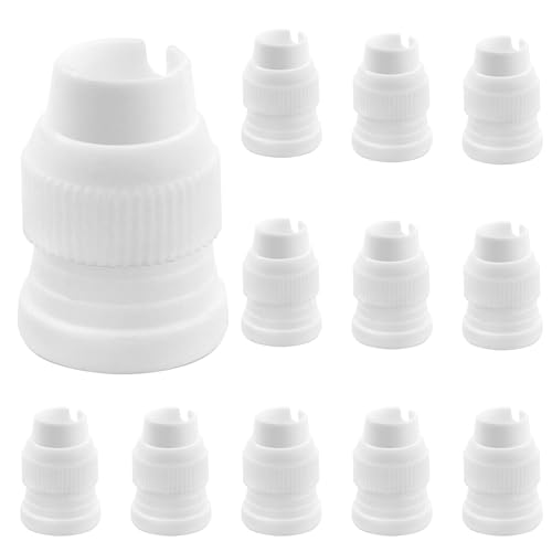 Unlorspy 12Pcs White Piping Bag Couplers