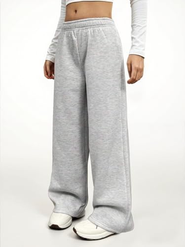 Girls Straight Wide Leg Track Pants Elastic Waist Casual Baggy Athletic Pants Loose Jogger Sweatpants for 8-12 Years2