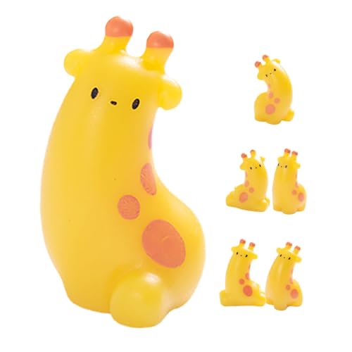 Milisten Lot de 6 Figurines de Jardin Girafe en Résine, Mini Décorations D’Animaux, Compactes et Solide, pour Loisirs Créatifs et Décoration Intérieure, Accessoires pour Bureau