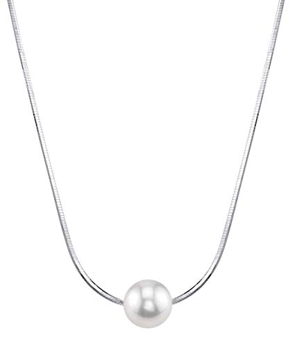 PEARL MOMENTS BY THE PEARL SOURCE 7-8mm AAAA Quality Round White Freshwater Cultured Pearl Chain Build-A-Pearl Necklace for Women, 1 Pearl