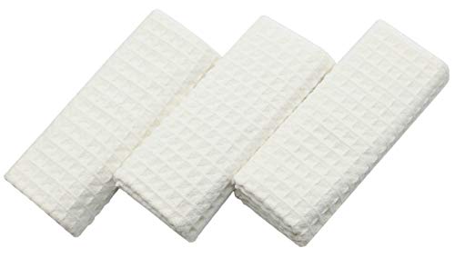 Verasong Waffle Weave Kitchen Towels Thick Microfiber Dish Drying Towels Absorbent Tea Towels Hand Towel Lint Free 16Inch X 24Inch 3 Pack Beige #TOP2