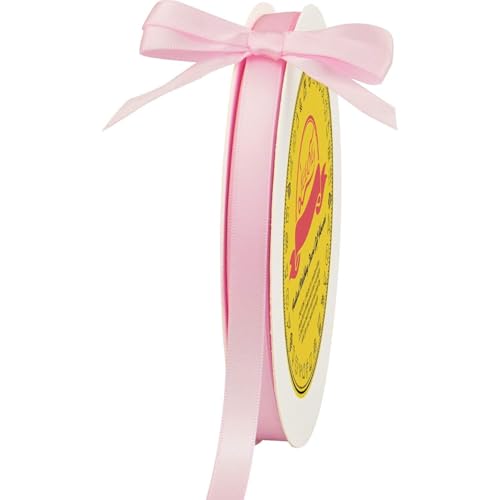 Image of Double Face Pearl Pink Satin Ribbon 3 /8 inch X 50 Yards Polyester Pearl Pink Ribbon for Gift Wrapping Very Suitable for Weddings Party Invitation Decorations and More