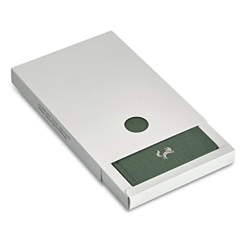 Jumping Fox Design Slim A6 Pocket Notebook College Ruled, 3.6" X 5.7", Hardcover Small Notebook Journal , 100 Gsm Thick Paper, Numbered Pages, Inner Pocket, Gift Box (Lined, Linen Fabric – Forest Green) #TOP4