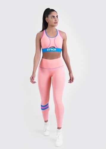 Image of STRCH Nylon High Waist No-Roll Leggings for Women- Secure fit, Leggings for Gym, Yoga, Running, Super Stretch, Sweat-Wicking, Lightweight, Breathable, Wrinkle Free, No-roll Waist Band.