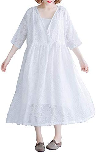 Amazon Lee Fun リー ファン レースアップ 花柄刺繍ロングワンピース 白 レディースワンピ レースワンピース 大きいサイズ ゆったり 体型カバー 涼しげ おしゃれ かわいい フォーマル 黒 ブラック ホワイト イブニングドレス 通販