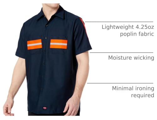 Image of Red Kap Men's Enhanced Visibility Shirt with Gripper at Neck and Short Sleeve