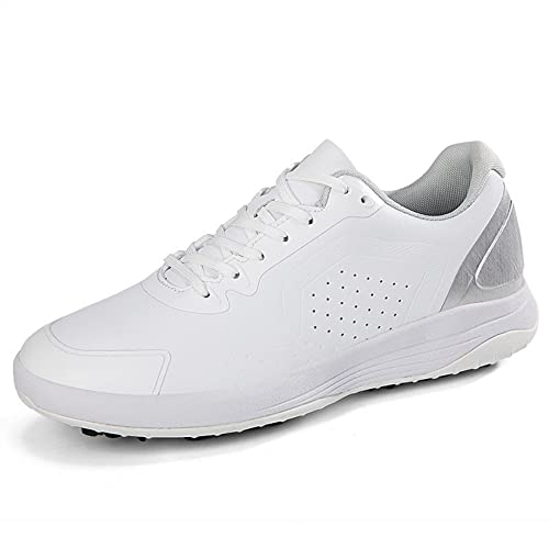 Stylish Men's Waterproof Microfiber Golf Shoes Spikeless Breathable Comfortable Golfing Sport Footwear Non Slip Outdoor Sneakers (Grey, Adult, Men, Numeric_5_Point_5, Numeric, Us_Footwear_Size_System, Medium) #TOP17