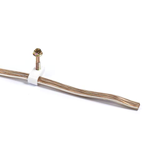 The Cimple Co CMP-ANCR_SCRWCLIP-SGL-WHT-50P Ribbed Plastic Conical Anchors And White Cable Screw Clips - For Concrete, Stucco thumb #8