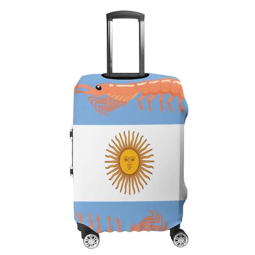 Argentine Red Shrimp Argentina Flag Luggage Covers Washable Travel Suitcase Cover Elastic Baggage Protector4