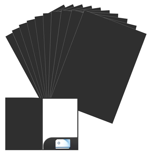 10 Piezas Carpetas de Papel Kraft A4, Carpetas de Proyectos A4 con Ranuras para Tarjetas, Subcarpetas Simples para Documentos, para Llevar Documentos, Presentaciones, Contratos o Informes (Negro)