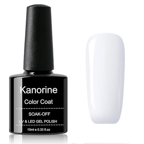 KANORINE Semi-permanent Vernis à ongles blanche Naturel French White Gel Polish Nail Art Soak-off UV LED française Manucure Vernis Gels Blanc