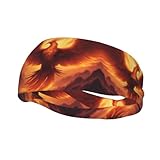 Beautiful Phoenix Yoga Sports Fitness Headband, Unisex Running Basketball Elastic Headband, Sports Sweat-Absorbing Band,