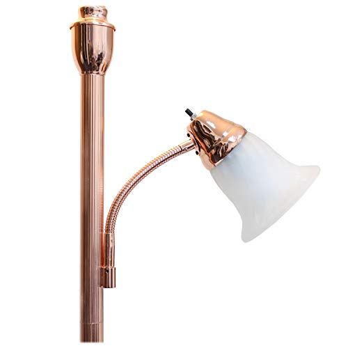 Elegant Designs Lf2003-Rgd 2 Light Mother Daughter White Marble Glass Floor Lamp, Rose Gold #TOP4