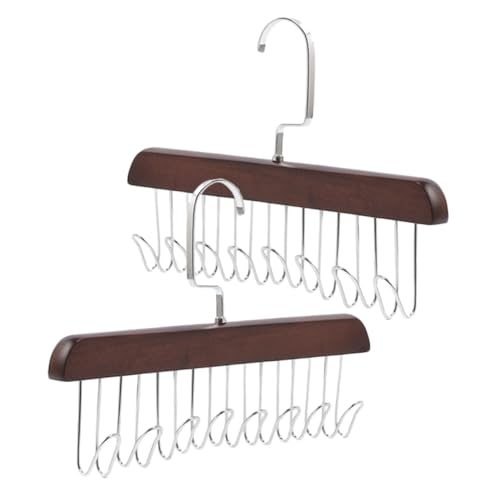 OKUMEYR 2PCS Multi Functional Tie Hanger with Hooks Space Saving Belt Organizer for Efficient Closet Storage Solid and Design Versatile Accessory Organizer for Home Use