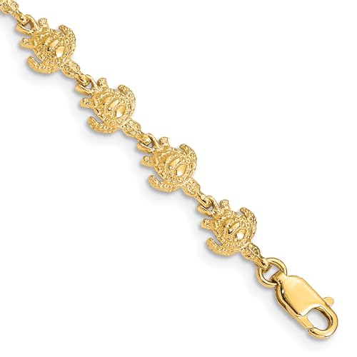 IceCarats 14K Solid Yellow Gold Sea Turtle Chain Charm Bracelet2