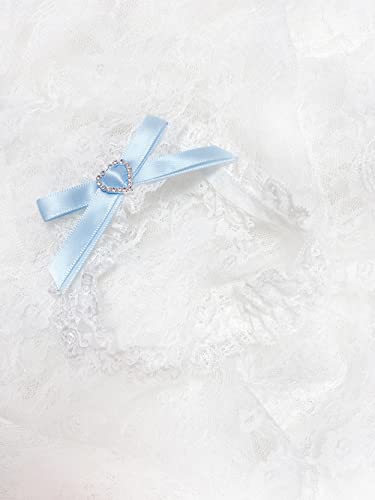 Image of Blue Garters for Bride Wedding Garter Set for Bride Bridal Garter Leg Thigh Blue