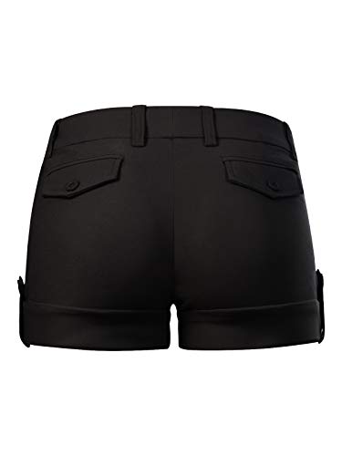 Mixmatchy Women's Lightweight Body Enhancing Comfort Cuffed Shorts With Pockets Black M #TOP2