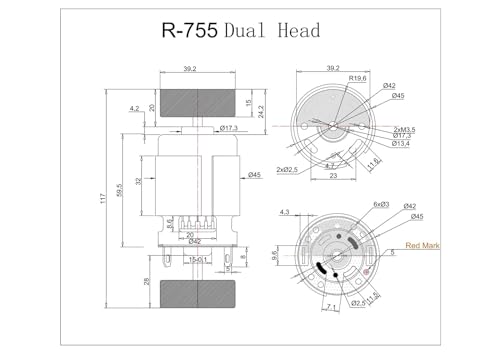 Moteur 775 DC 12V à double vibration haute performance 8000rpm durable - 3