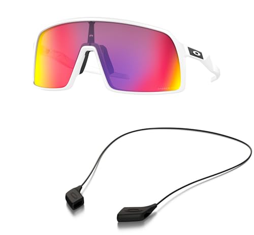 Oakley OO9406 Sunglasses Bundle: OO 9406 SUTRO 940606 Matte White and Large Black leash Accessory kit2