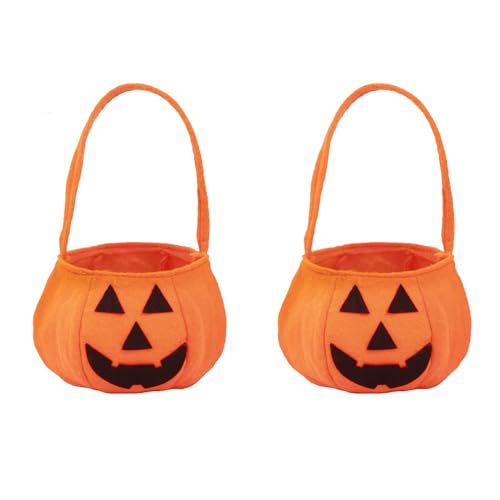 Sacos de Halloween para 'truque ou trato' (2 unidades) - não tecidos com alças para recolher doces - decoração de festas e eventos temáticos