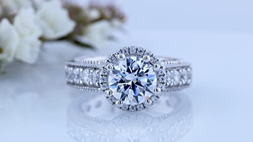 Dazzlingrock Collection 10K Solid Gold Round White Cubic Zirconia CZ Womens Bridal Engagement Ring3