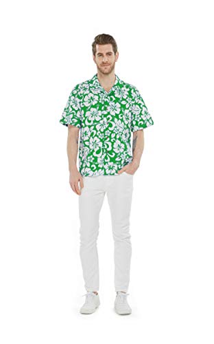Image of Matchable Couple Hawaiian Luau Men Shirt or Women Tank Dress in Classic Vintage Hibiscus
