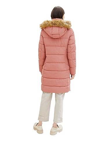 TOM TAILOR Damen Puffer Mantel mit Kapuze , fading rose, XL – Ansicht 3