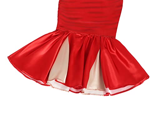 Wonderbabe Kids Girls Cruella Deville Dress Costume Halloween Red Dress Child Cosplay School Daily Dress Up Party With Mask 9-10 Years #TOP5