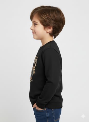 Image of Mack Jonney Boys Printed Fleece Sweatshirt - Warm Winter Pullover for Kids -M5367